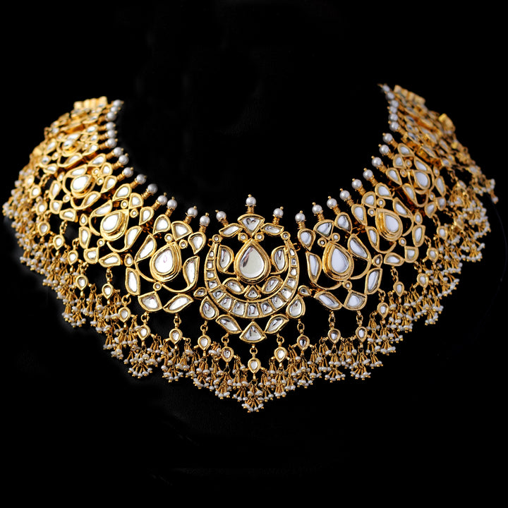 Necklace with Kundan and Pearls (6280868757687)