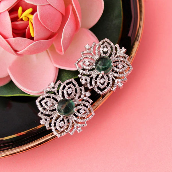 Tops in Green Onyx and Zircons