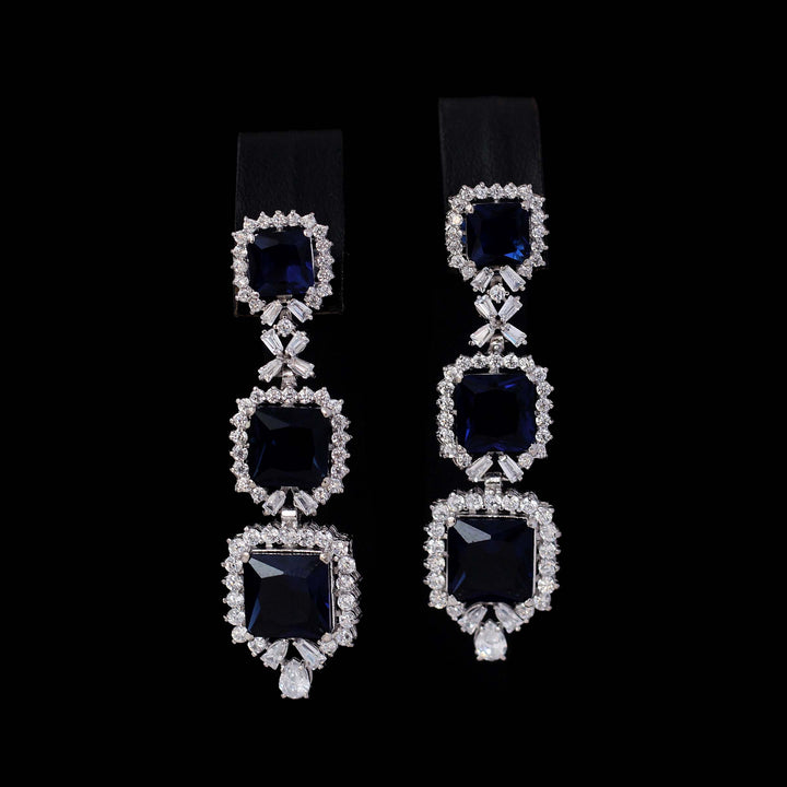 Earrings in Blue Onyx and Zircons (6240005324983)