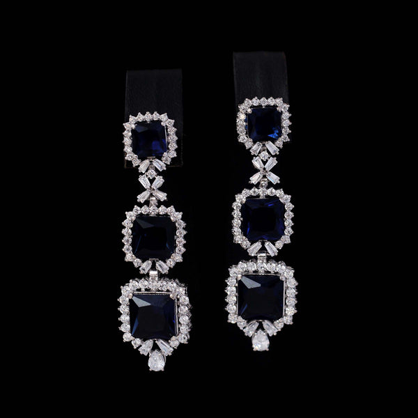 Earrings in Blue Onyx and Zircons (6240005324983)
