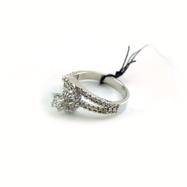 Solitare Diamond style ring in cubic zircons-0 (6239948800183)