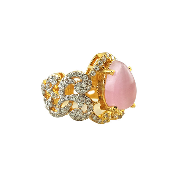 Ring in pink cat's eye-937 (6239953780919)