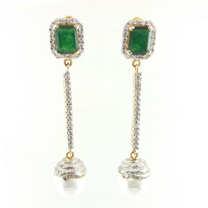 EARING IN JADE AND PEARL-0 (6239953256631)