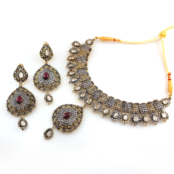 NECKLACE IN ZIRCON POLKI -0 (6239956107447)