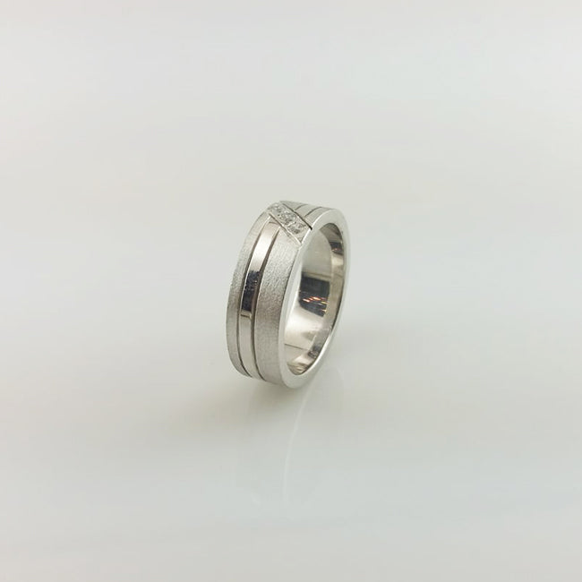 Gents Band in Matt Finished with Zircons-1518 (6239967871159)