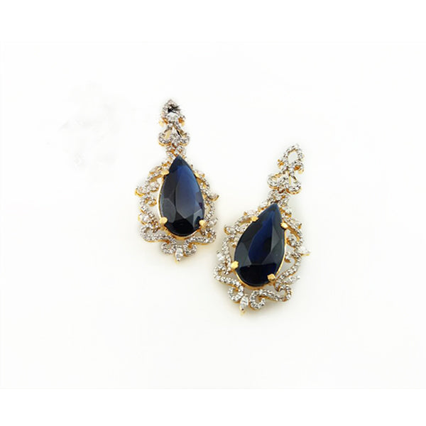 medium size earrings in Blue onyx.-1274 (6239962726583)