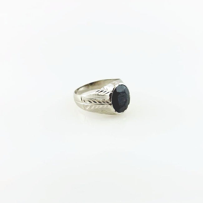 Gents Ring with Black Onyx-1451 (6239965774007)