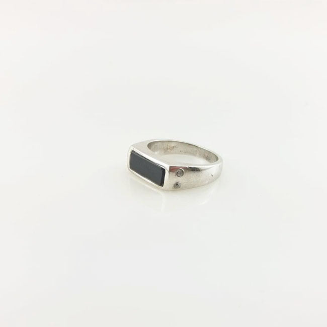 Gents Ring with Black Onyx-1452 (6239965839543)