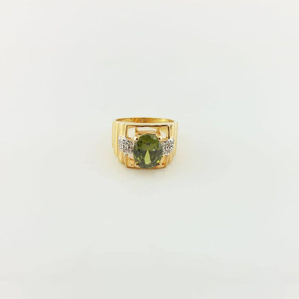 Gents Ring with Green Zircon-0 (6239966036151)