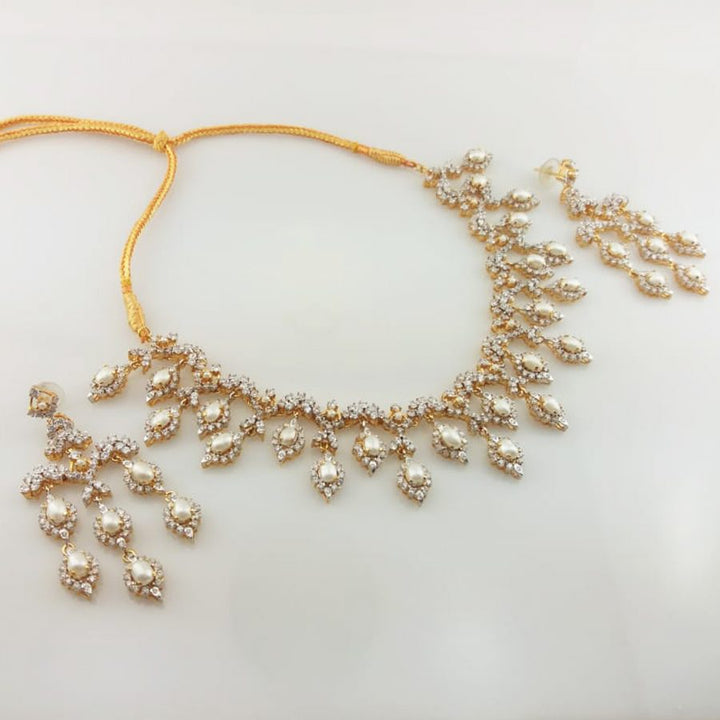 Necklace Set with Pearls-1663 (6239971836087)
