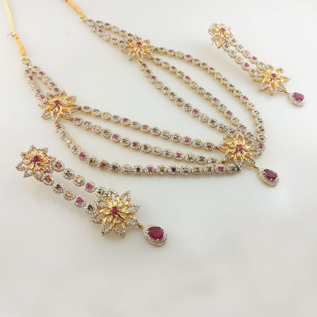 Necklace Set with Multi Stones-1507 (6239967510711)