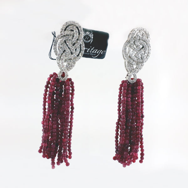 Earrings with Zircon & Ruby-0 (6239969181879)