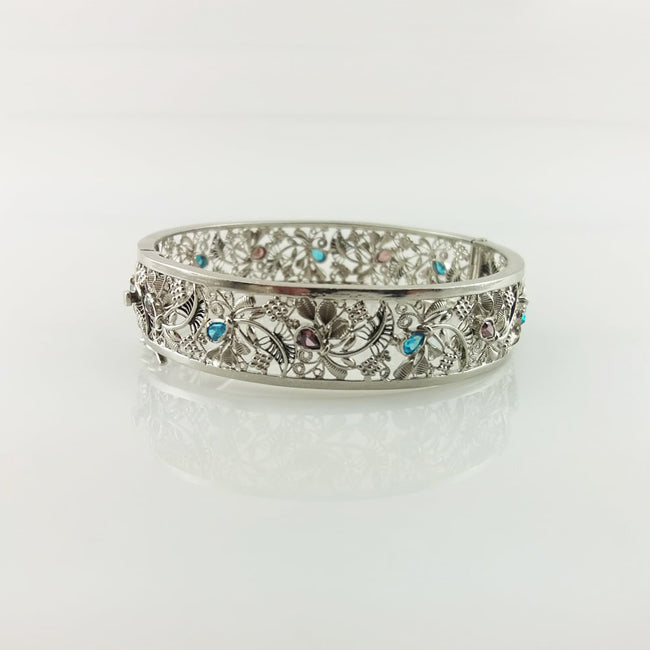 Bangle with Color Zircons-0 (6239972360375)