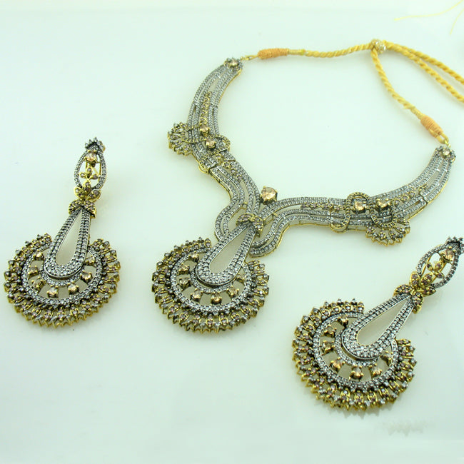 Necklace set in shampain-0 (6239929237687)