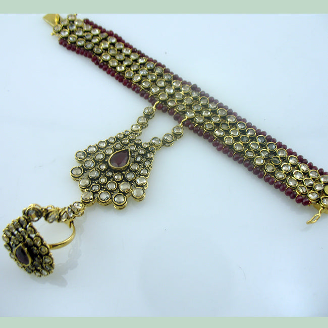 Necklace set in chetum and zircons polki-554 (6239935266999)