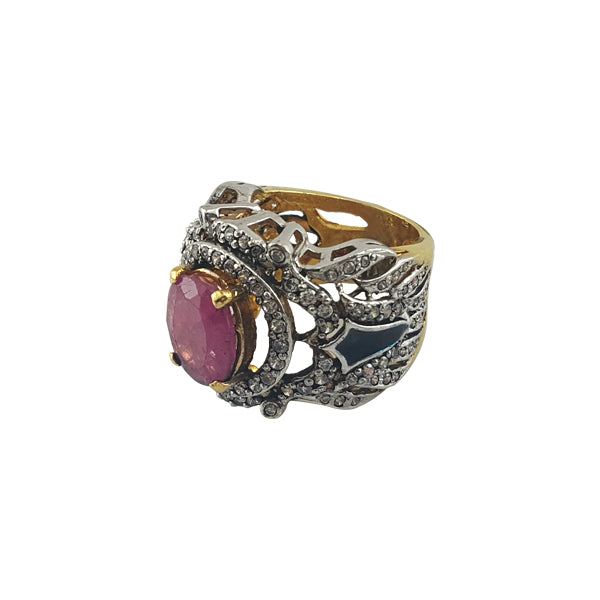 Ring in chetum with enamel-1039 (6239944507575)